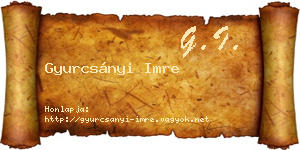 Gyurcsányi Imre névjegykártya